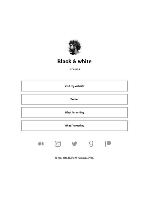 Black & white template preview