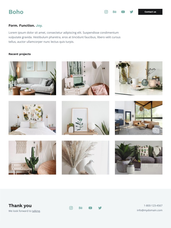 Boho template preview