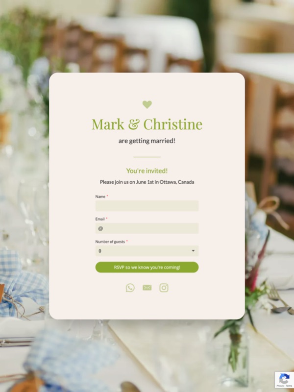 Invite template preview