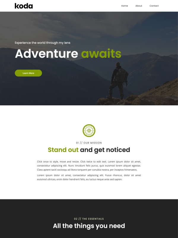 The Koda template for Pagecloud Classic
