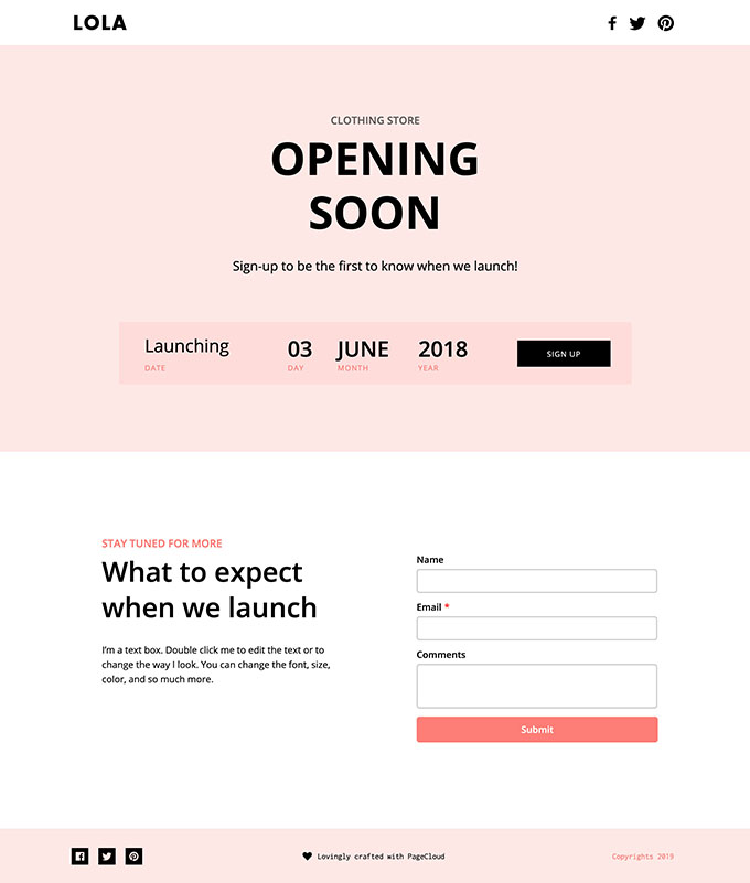 lola template preview